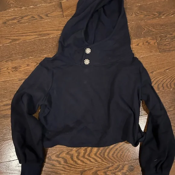 ba&sh Charcoal Hooded Top - Picture 2 of 6